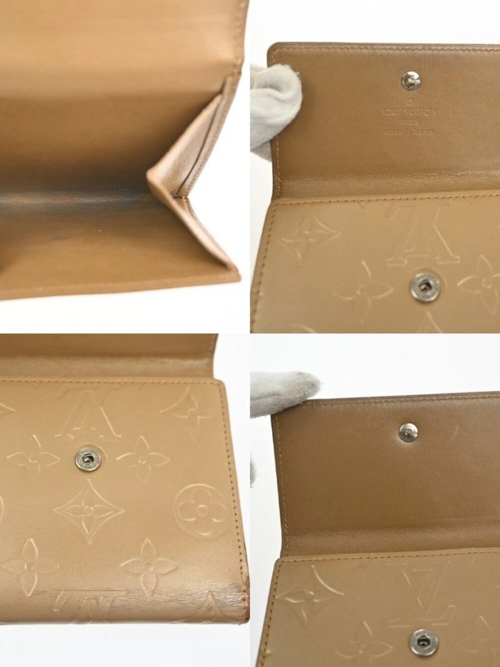 LOUIS VUITTON Porte Monnaie Billets Wallet Monogram Mat Gold BE M65117 67KD037 - Picture 7 of 16